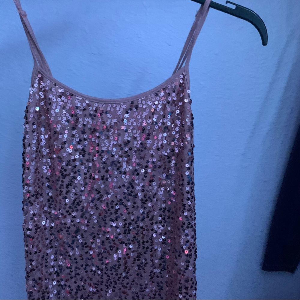 Spaghetti Strapped Glitter Tank Top